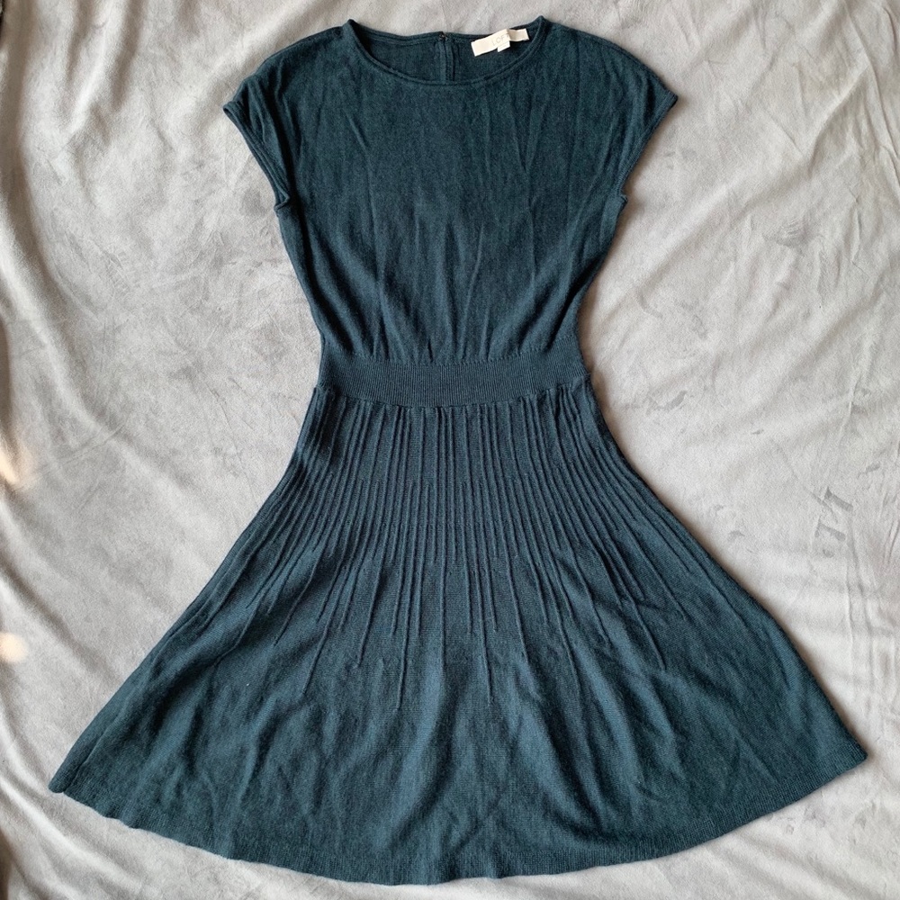 Loft wool midi dress in teal